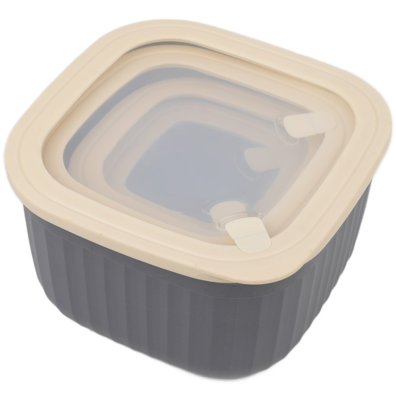 Pojemniki kwadratowe lunchbox MG Home Misto zestaw 4 sztuk hermetyczne 3600/2400/1400/750 ml szare