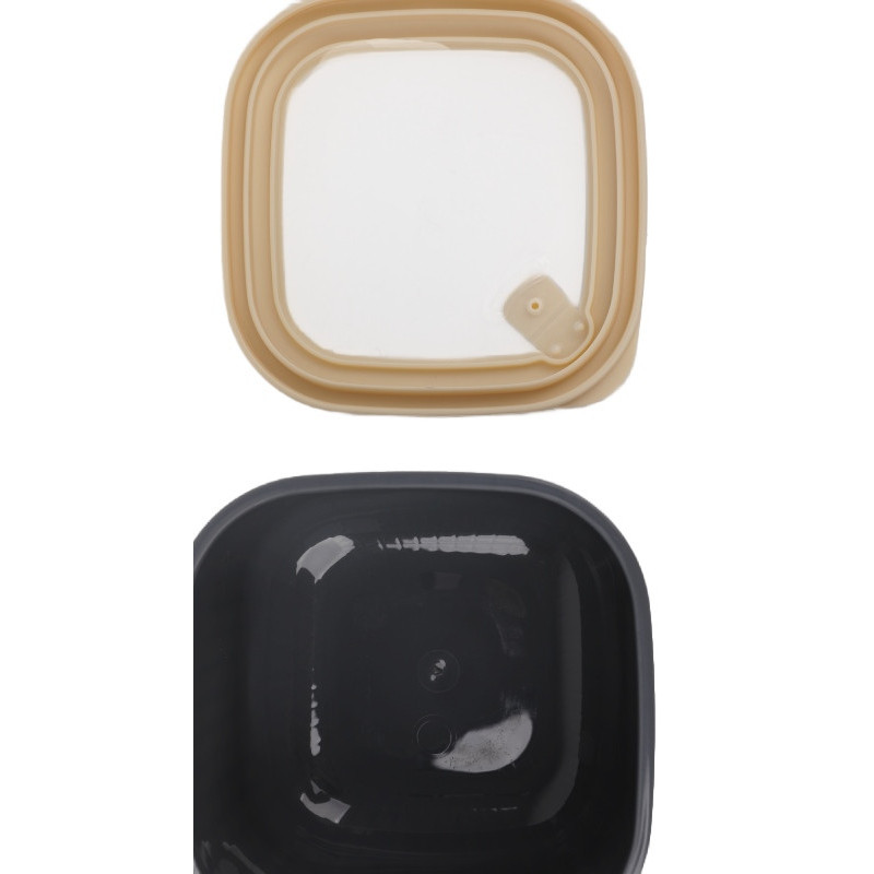 Pojemniki kwadratowe lunchbox MG Home Misto zestaw 4 sztuk hermetyczne 3600/2400/1400/750 ml szare
