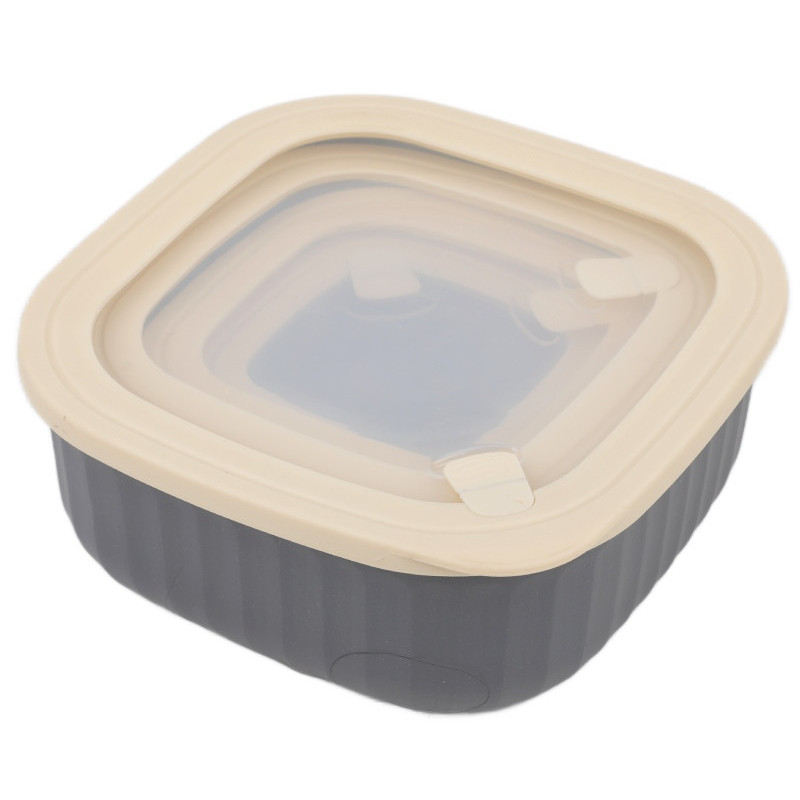 Pojemniki kwadratowe lunchbox MG Home Misto zestaw 4 sztuk hermetyczne 2500/1500/960/520 ml szare