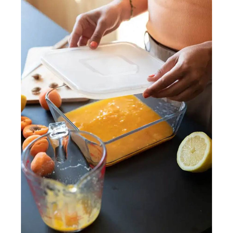 Pojemnik szklany prostokątny 4 L naczynie żaroodporne z pokrywką Cook&Freez Pyrex 244 P