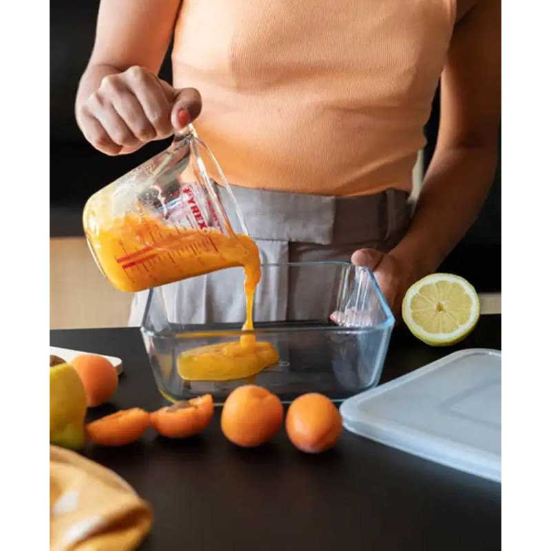 Pojemnik szklany prostokątny 4 L naczynie żaroodporne z pokrywką Cook&Freez Pyrex 244 P