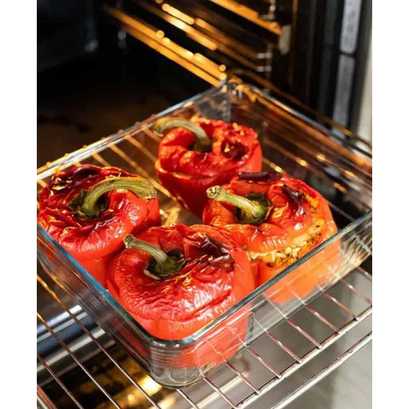 Pojemnik szklany prostokątny 4 L naczynie żaroodporne z pokrywką Cook&Freez Pyrex 244 P