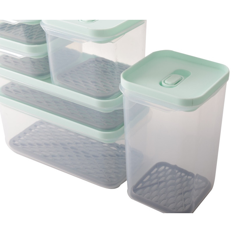 Pojemniki z podkładką lunchbox MG Home Misto zestaw 6 sztuk hermetyczne 1400/1200/650/650/300/300 ml miętowe