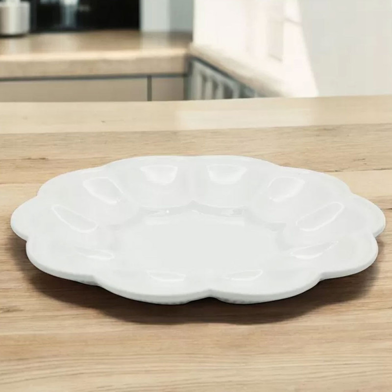 Talerz do jajek na Wielkanoc na 12 jajek porcelana biały Tragar TR 43407