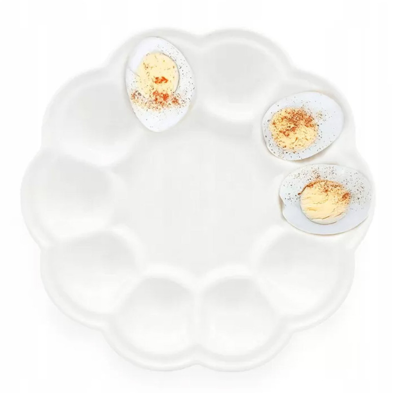 Talerz do jajek na Wielkanoc na 12 jajek porcelana biały Tragar TR 43407