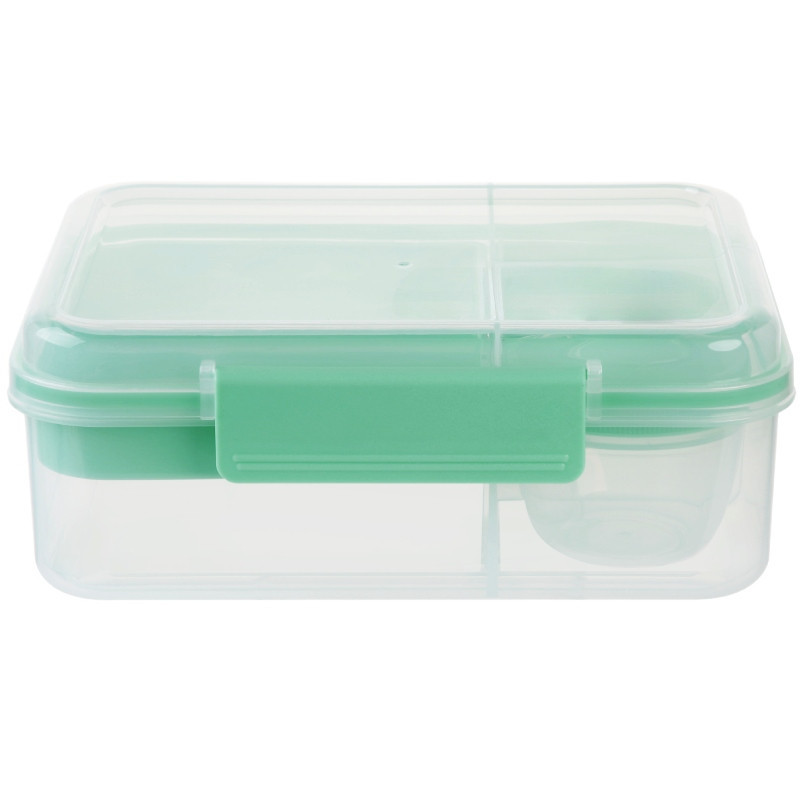 Pojemnik śniadaniowy plastikowy lunchbox GierekHoff Bento 5 komór z pojemnikiem na sos śniadaniówka na żywność GH 1106