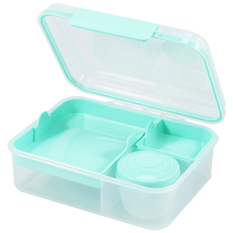 Pojemnik śniadaniowy plastikowy lunchbox GierekHoff Bento 5 komór z pojemnikiem na sos śniadaniówka na żywność GH 1106