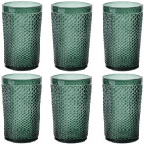 Szklanki do wody 340 ml wysokie Florina Alexis Emerald szmaragdowe zestaw 6 sztuk