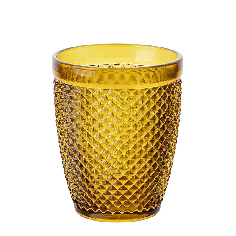 Szklanki do wody 260 ml niskie Florina Alexis Amber bursztynowe złote zestaw 6 sztuk