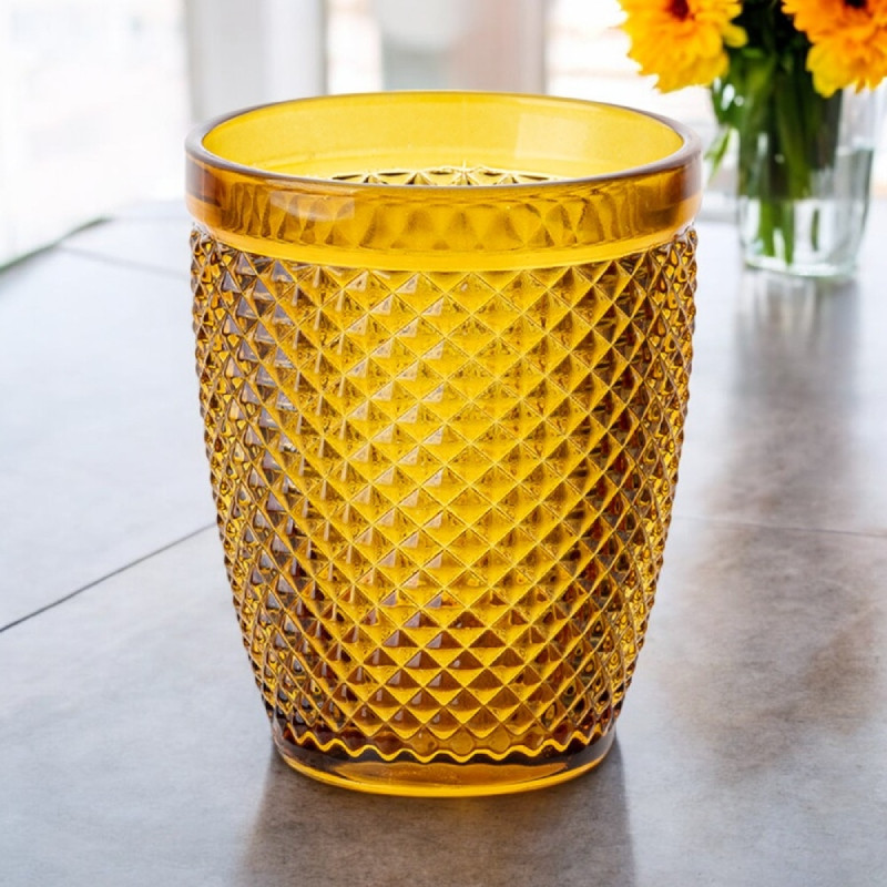 Szklanki do wody 260 ml niskie Florina Alexis Amber bursztynowe złote zestaw 6 sztuk