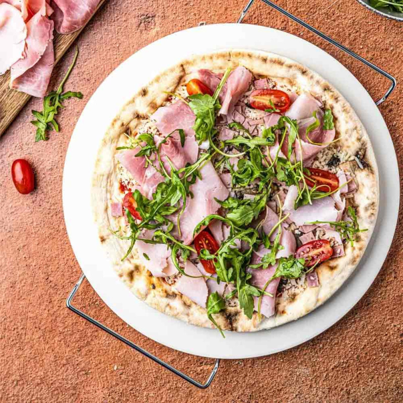 Kamień szamotowy do pizzy 33cm z uchwytami piecznie serwowanie Klausberg KB 7788