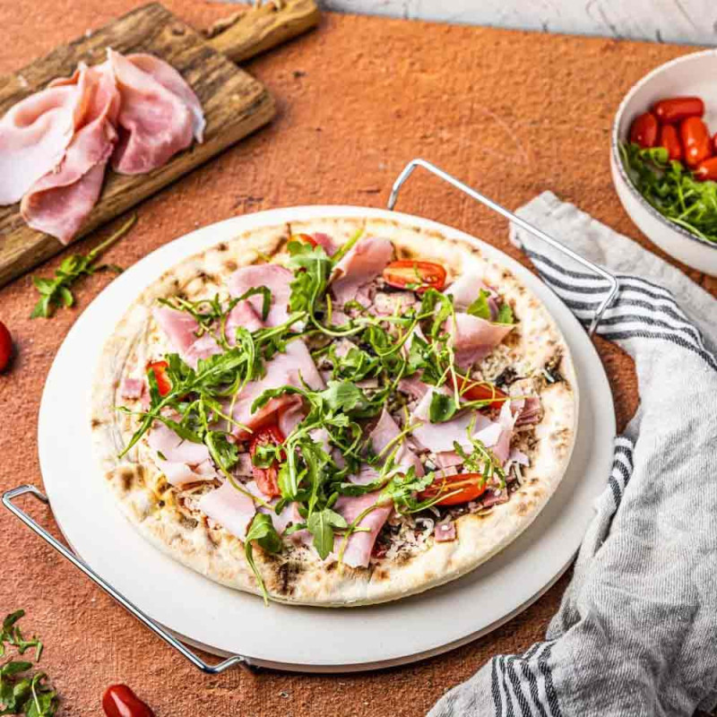 Kamień szamotowy do pizzy 33cm z uchwytami piecznie serwowanie Klausberg KB 7788