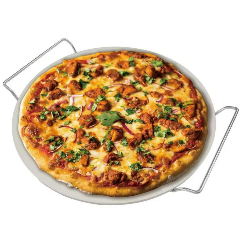 Kamień szamotowy do pizzy 33cm z uchwytami piecznie serwowanie Klausberg KB 7788