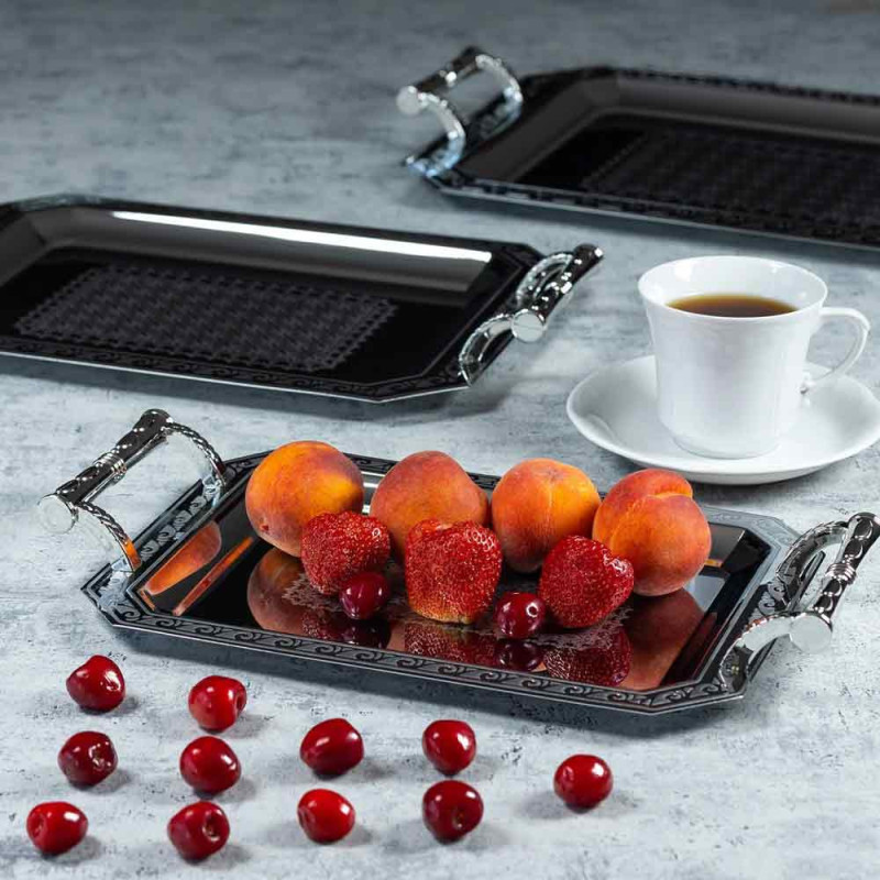 Tace do serwowania  stalowe chromowane zestaw 3 sztuk Kinghoff KH-4741