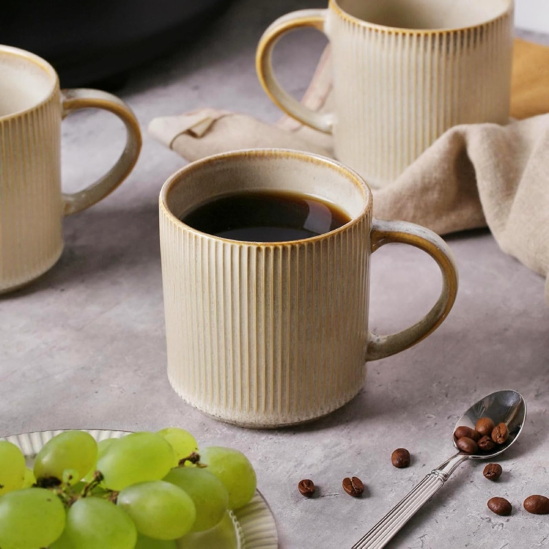 Serwis obiadowy porcelanowy Florina Evia 30 elementów z salaterkami i kubkami zestaw talerzy dla 6 osób retro
