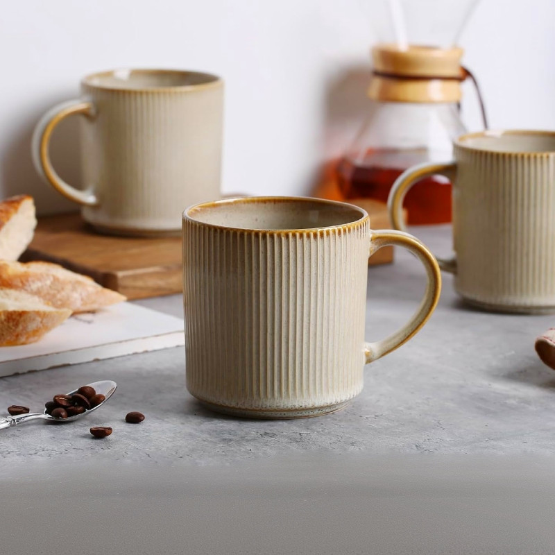 Serwis obiadowy porcelanowy Florina Evia 30 elementów z salaterkami i kubkami zestaw talerzy dla 6 osób retro
