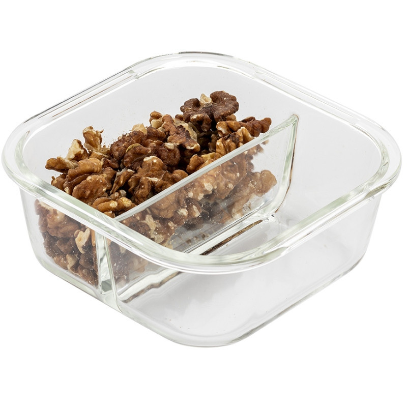 Pojemnik szklany dzielony dwukomorowy Florina Frigo 750 ml kwadratowy lunchbox hermetyczny