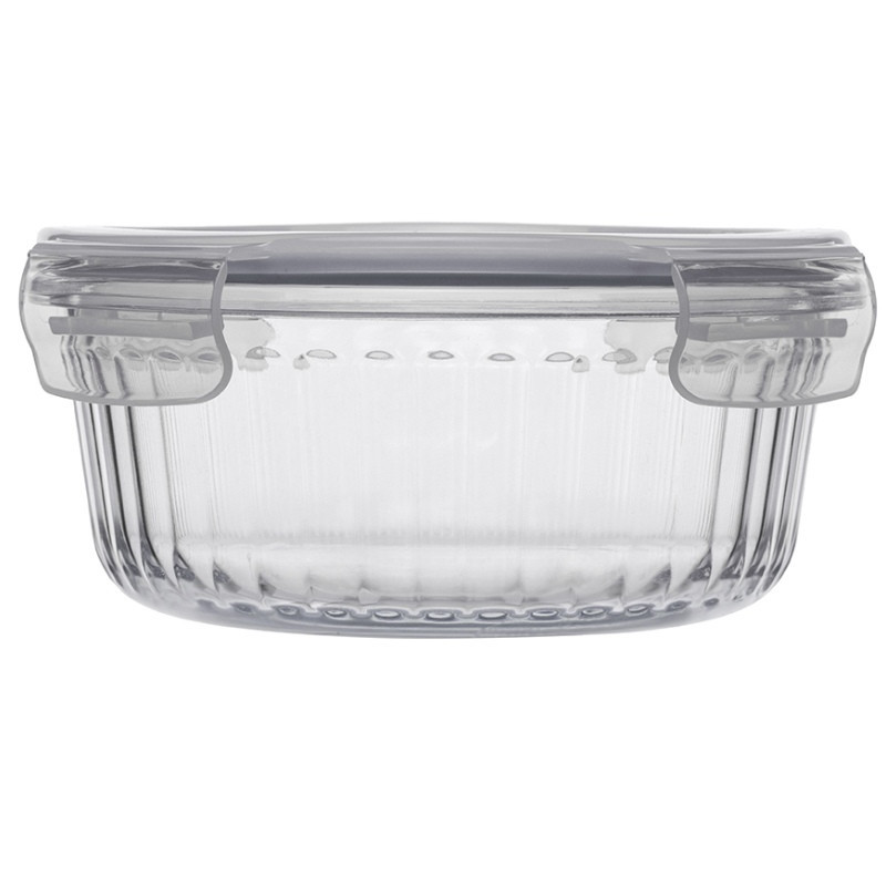 Pojemniki szklane ryflowane Florina Mariet lunchbox zestaw 4 sztuki żaroodporne hermetyczne