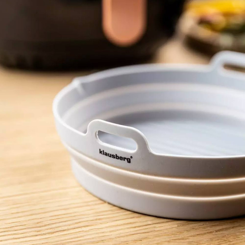 Wkłady silikonowe do frytkownicy 20 cm zestaw 2 sztuki forma do pieczenia okrągła Klausberg KB 7789