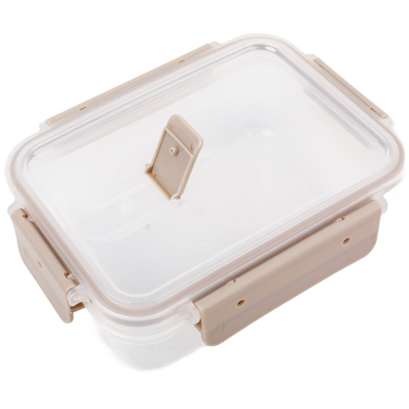 Pojemniki plastikowe prostokątne lunchbox MG Home Misto zestaw 3 sztuki hermetyczne 1350/600/250 ml beżowe