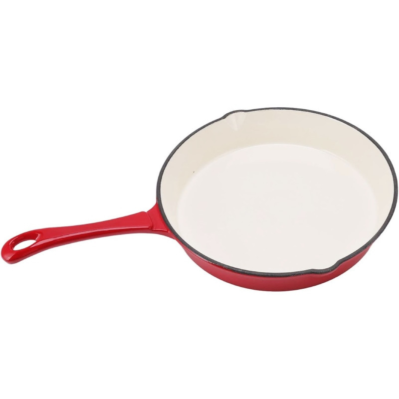 Patelnia żeliwna emaliowana 1.3 l MG Home Infinito czerwona ciężka 25 cm