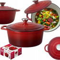 Garnek żeliwny emaliowany 5 L MG Home Infinito kociołek czerwony 25 cm
