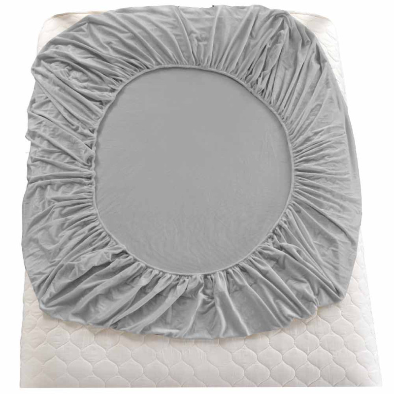 Prześcieradło z gumką "miś" 90x200 grube szare Cotton World 2378