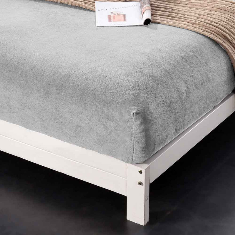 Prześcieradło z gumką "miś" 90x200 grube szare Cotton World 2378