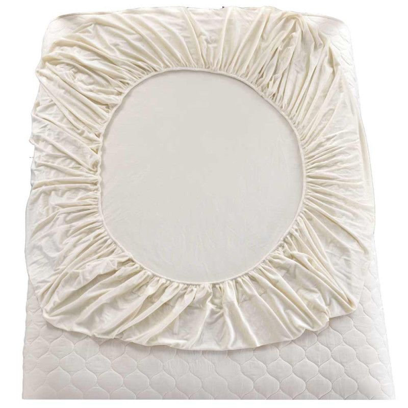 Prześcieradło z gumką "miś" 220x200 grube kremowe Cotton World 2383