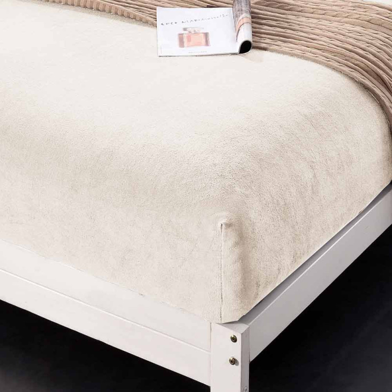 Prześcieradło z gumką "miś" 220x200 grube kremowe Cotton World 2383