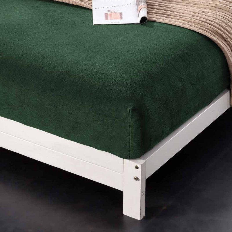 Prześcieradło z gumką "miś" 140x200 grube butelkowa zieleń Cotton World 2380