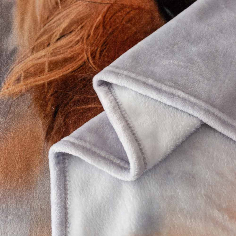 Koc z realistycznym nadrukiem 160x200 miękki pled narzuta na łóżko Cotton World KSM 88 wzór piesek