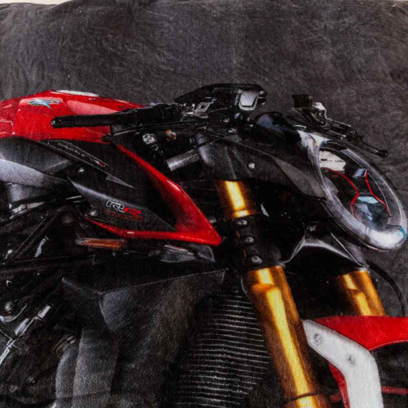 Koc z realistycznym nadrukiem nadrukiem 160x200 miękki pled narzuta na łóżko Cotton World KSM 91 wzór motor