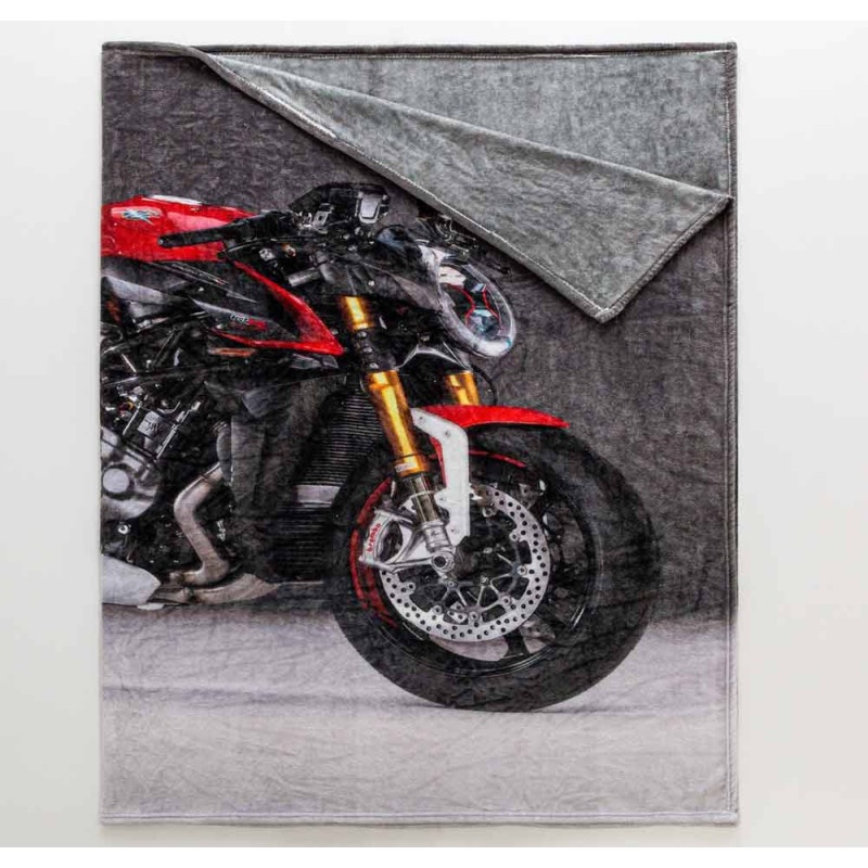 Koc z realistycznym nadrukiem nadrukiem 160x200 miękki pled narzuta na łóżko Cotton World KSM 91 wzór motor