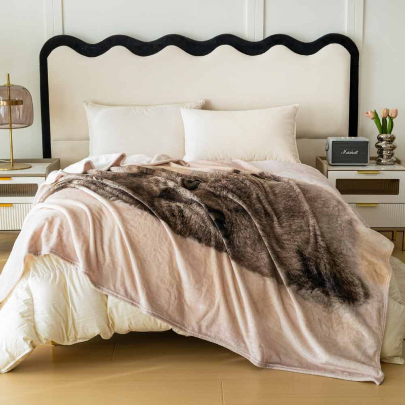 Koc z realistycznym nadrukiem nadrukiem 160x200 miękki pled narzuta na łóżko Cotton World KSM 93 wzór kotek