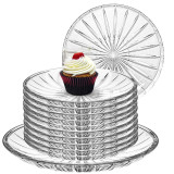 Talerzyki deserowe 15 cm i patera 25 cm szklane Altom Venus zestaw 13 sztuk spodek na ciasto deser