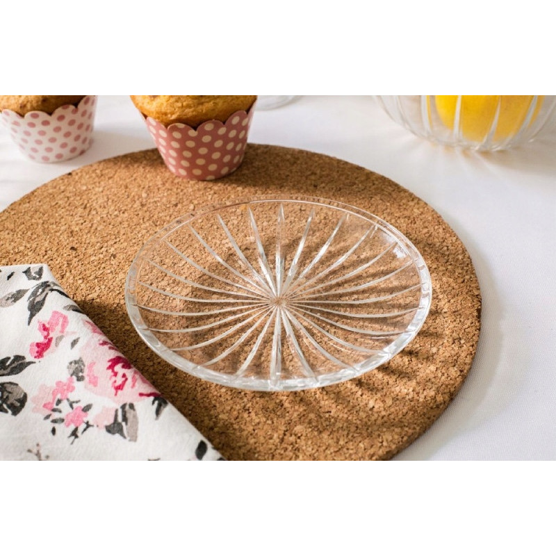 Talerzyki deserowe 15 cm i patera 25 cm szklane Altom Venus zestaw 7 sztuk spodek na ciasto deser