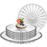 Talerzyki deserowe 15 cm i patera 25 cm szklane Altom Venus zestaw 7 sztuk spodek na ciasto deser