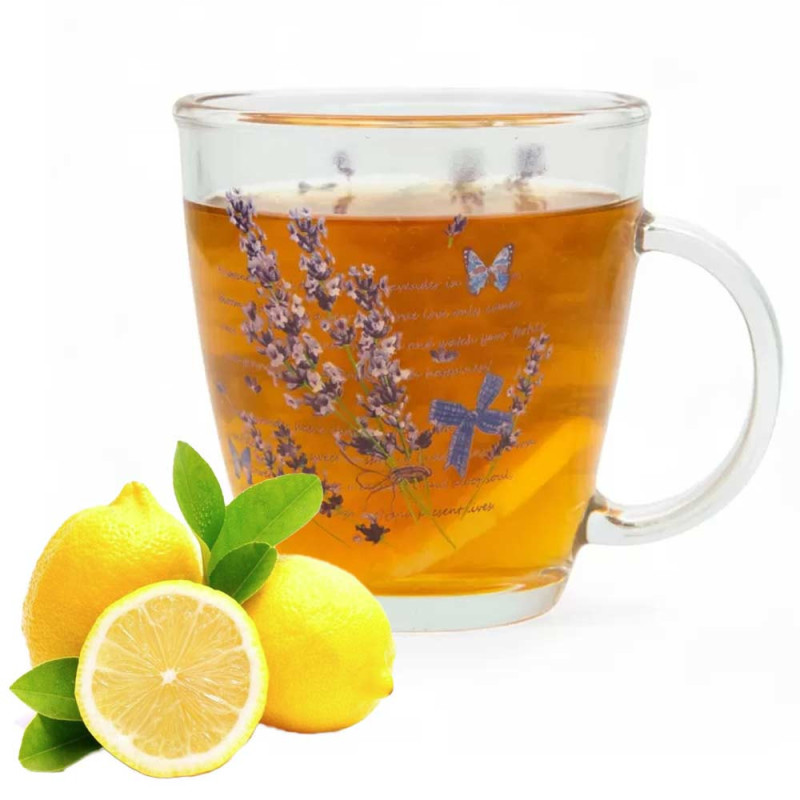 Kubki szklane 365 ml Lawenda zestaw 6 sztuk szklanka z uchwytem Tragar TR-A2411
