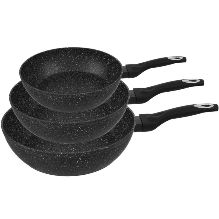 Patelnia x3 Klausberg KB 7290 Granitowa indukcyjna komplet 20/24/28 cm