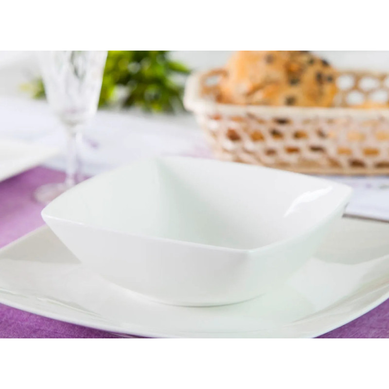 Serwis obiadowy porcelanowy Altom Regular 18 elementów zestaw talerzy dla 6 osób biały
