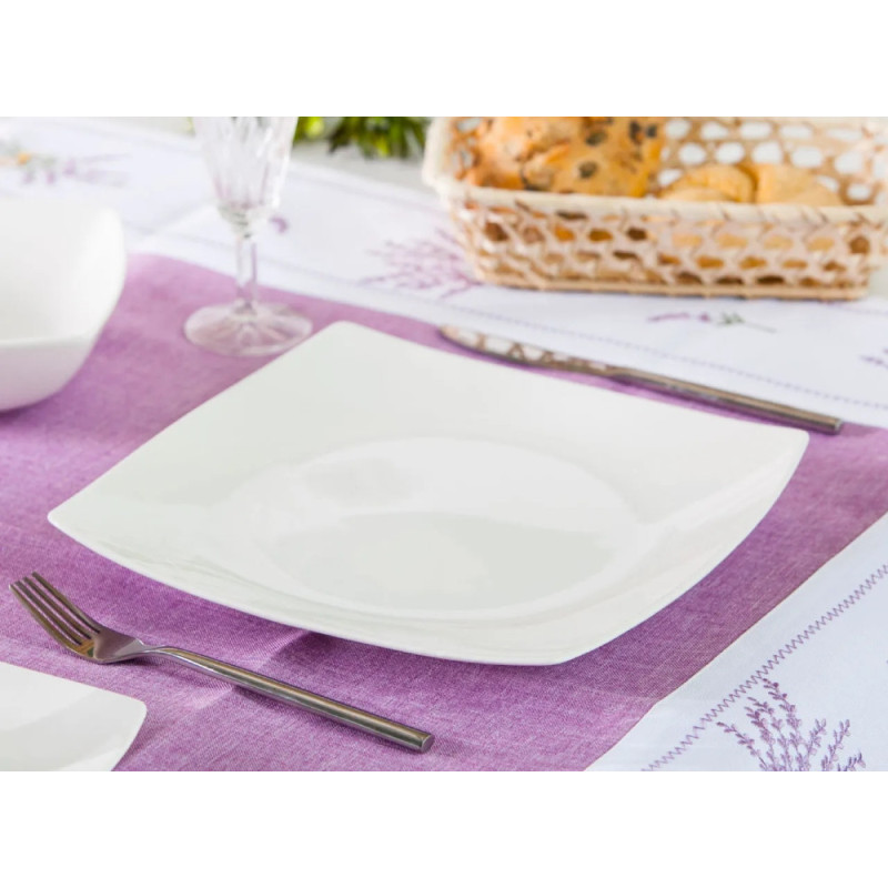 Serwis obiadowy porcelanowy Altom Regular 18 elementów zestaw talerzy dla 6 osób biały