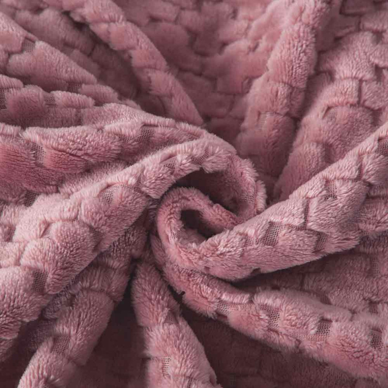 Koc różowy 200x220 cm mikrofibra Cotton World miękki ciepły pled narzuta na łóżko KHT-60