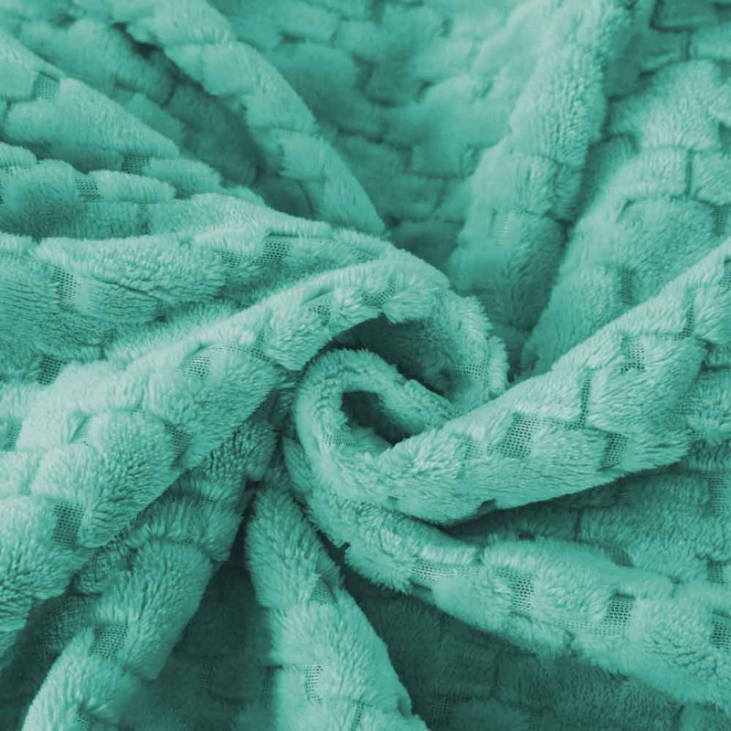 Koc 160x200 cm mikrofibra Cotton World miękki ciepły pled narzuta na łóżko niebiesko-zielony KHT-59