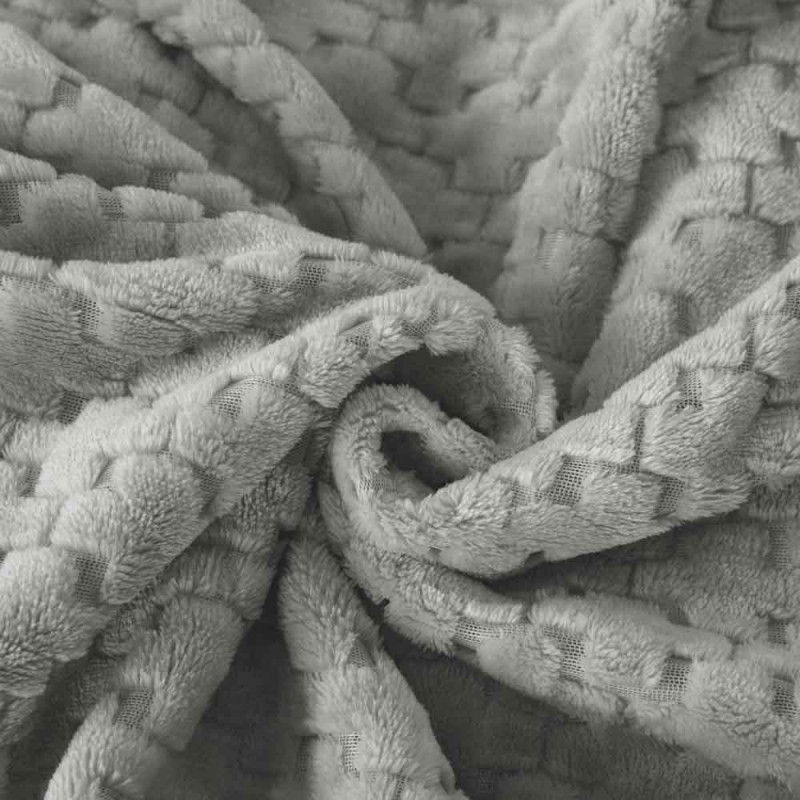 Koc 200x220 cm mikrofibra Cotton World miękki ciepły pled narzuta na łóżko srebrno-szary KHT-57