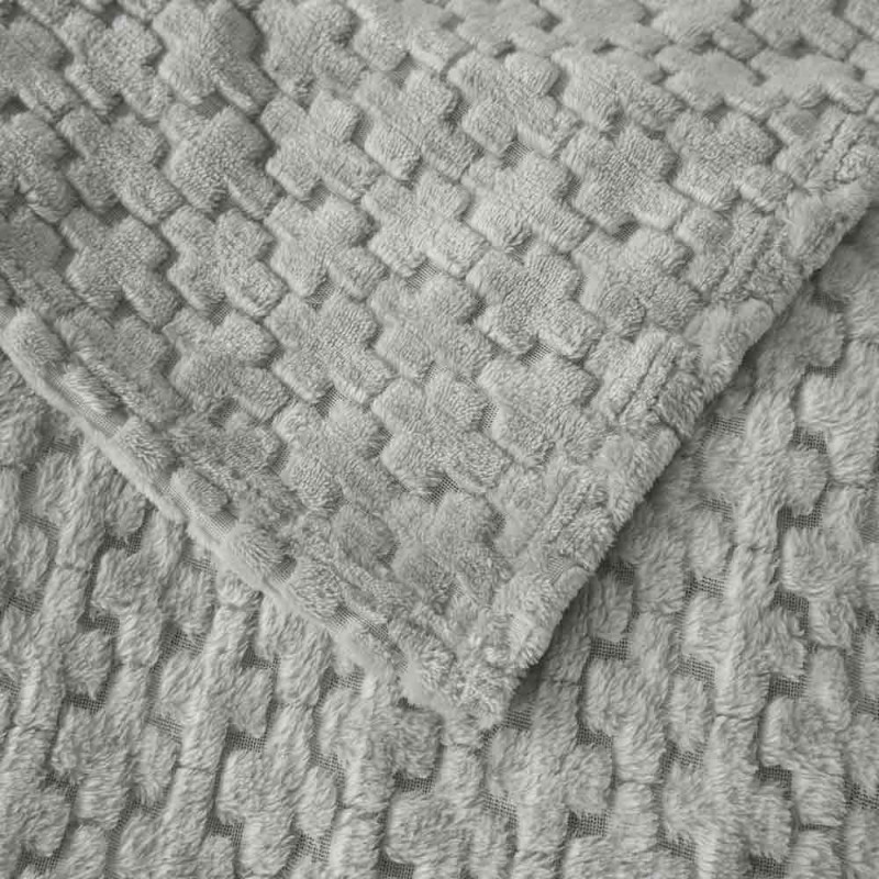 Koc 200x220 cm mikrofibra Cotton World miękki ciepły pled narzuta na łóżko srebrno-szary KHT-57