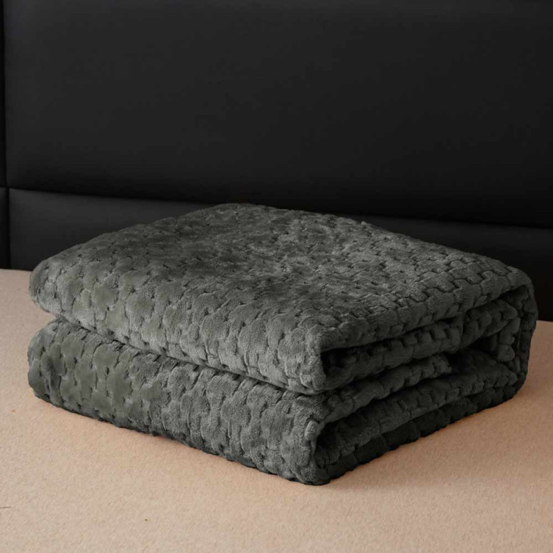 Koc 160x200 cm mikrofibra Cotton World miękki ciepły pled narzuta na łóżko beżowy KHT-58
