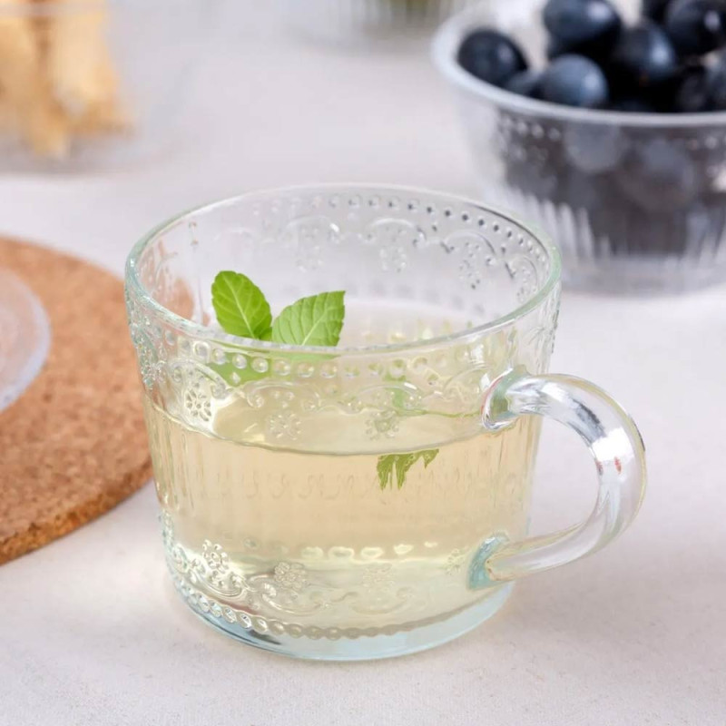Kubki 450 ml Altom Karen duże filiżanki do kawy i herbaty szklane zestaw 6 sztuk
