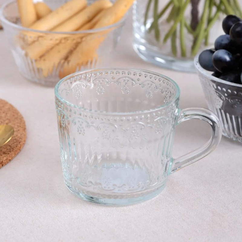 Kubki 450 ml Altom Karen duże filiżanki do kawy i herbaty szklane zestaw 6 sztuk