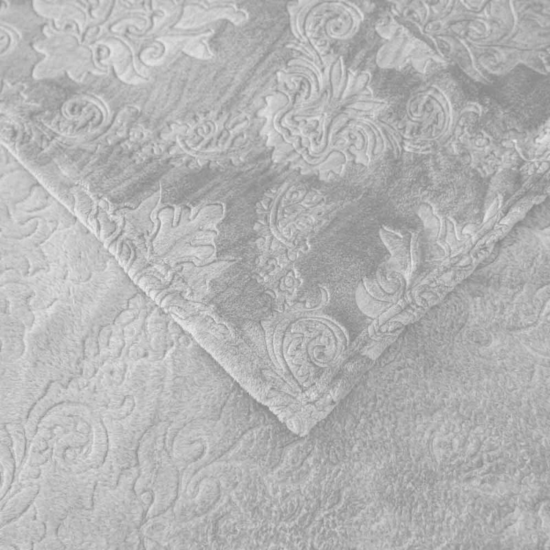 Koc 160x200 cm mikrofibra Cotton World miękki ciepły pled narzuta na łóżko szary KHP-46
